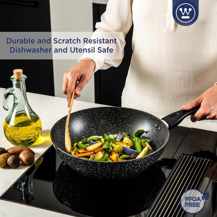 Immagine prodotto Westinghouse Padella Wok in marmo nero (30 cm, Alluminio)