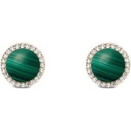 Daniel Wellington, Ohrringe, Gold-Plated Stud Earrings With Malachite And Crystals - Audrey Dw00401407