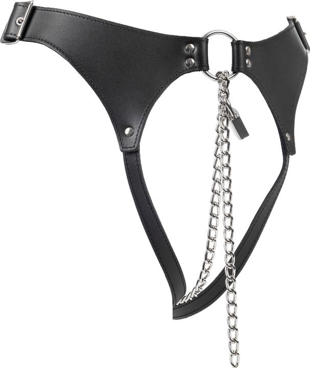Rimba Erotic Fashion ra7129 Chastity Briefs Black Leather Adjustable