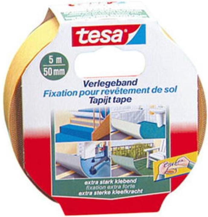 Actual product image tesa Installation tape EXTRA STRONG, double-sided adhesive tape for laying carpet and PVC flooring (50 mm)