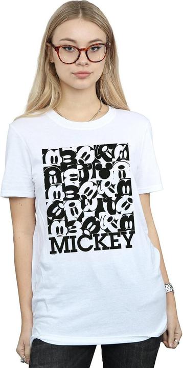 Actual product image Disney Womens/Ladies Mickey Mouse Grid Cotton Boyfriend T-Shirt (XXL)
