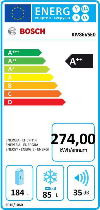 Energy Label Bosch Hausgeräte KIV86VSE0 (267 l)