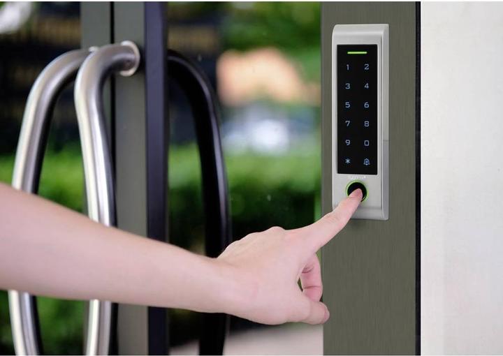 Produktbild Sygonix SY-6121662 Fingerprint/RFID Zugangssystem Oberflächenmontage 12 V/DC, 1 (Fingerabdruck, Elektronische Zahlenkombination, Smartphone, Schlüsselkarte)