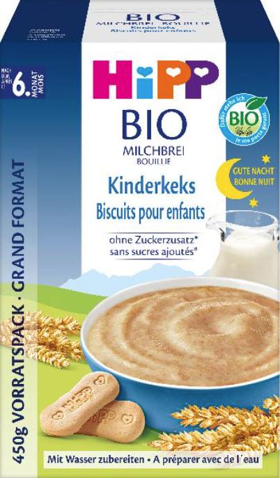 Actual product image Hipp bonne nuit bouillie bio biscuits pour enfants pdr (450 g)
