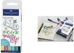 Immagine prodotto Faber-Castell Pitt ArtistPen Handlettering (Blu, Giallo, Verde, Pink, Nero, Turchese, 6 x)