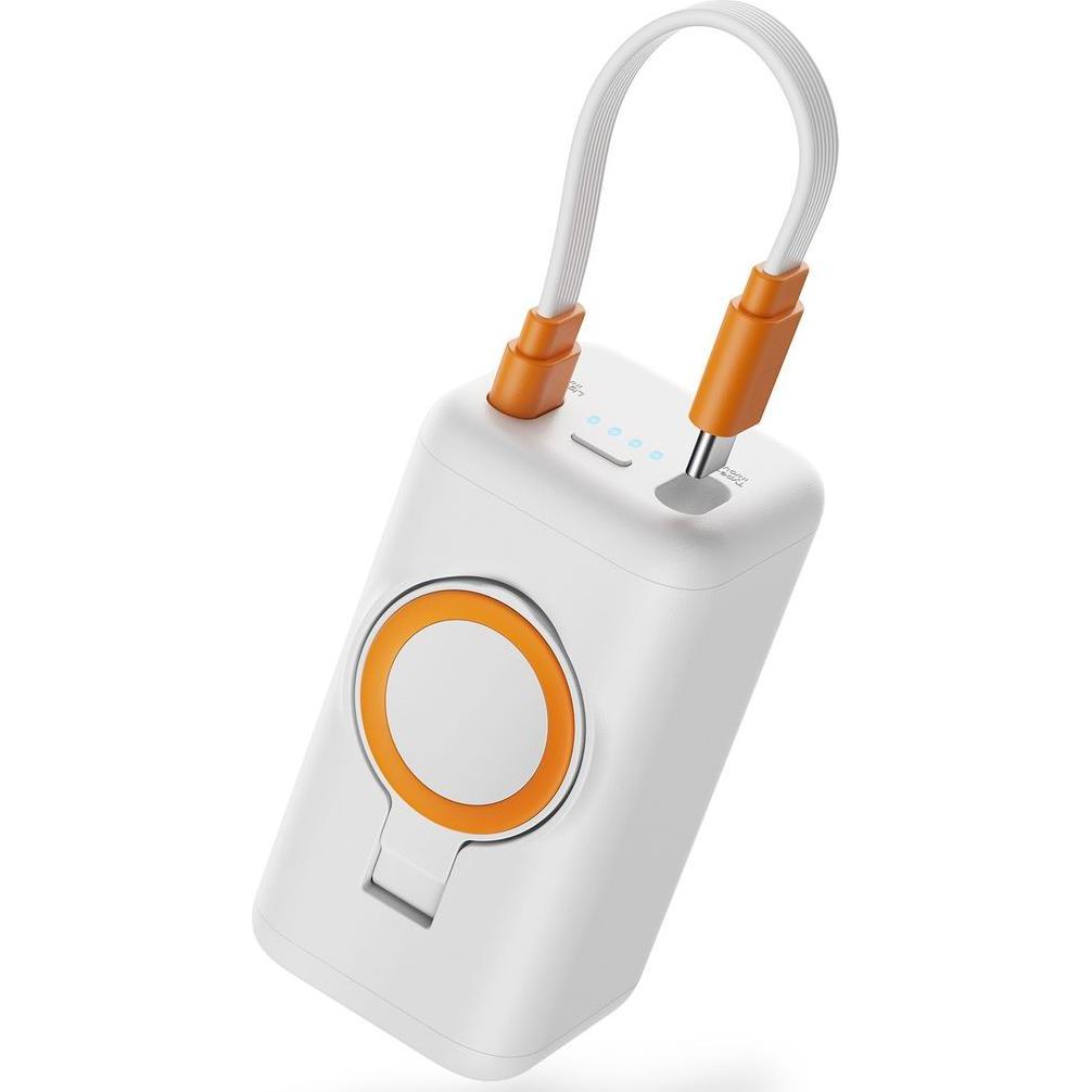 Joyroom USB-C / Apple Watch Magnetic Wireless Charger Powerbank 5000mAh - White, Powerbank, Bianco