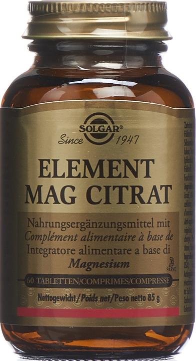 Image du produit Solgar Element Mag Citrate en comprimés (60 comprimés) (60 pièce(s), Cachets, 216 g)