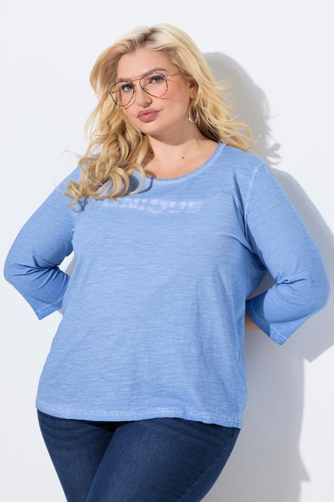 Produktbild Ulla Popken Shirt, Statementstickerei, Classic, Rundhals, 3/4-Arm (46, 48)