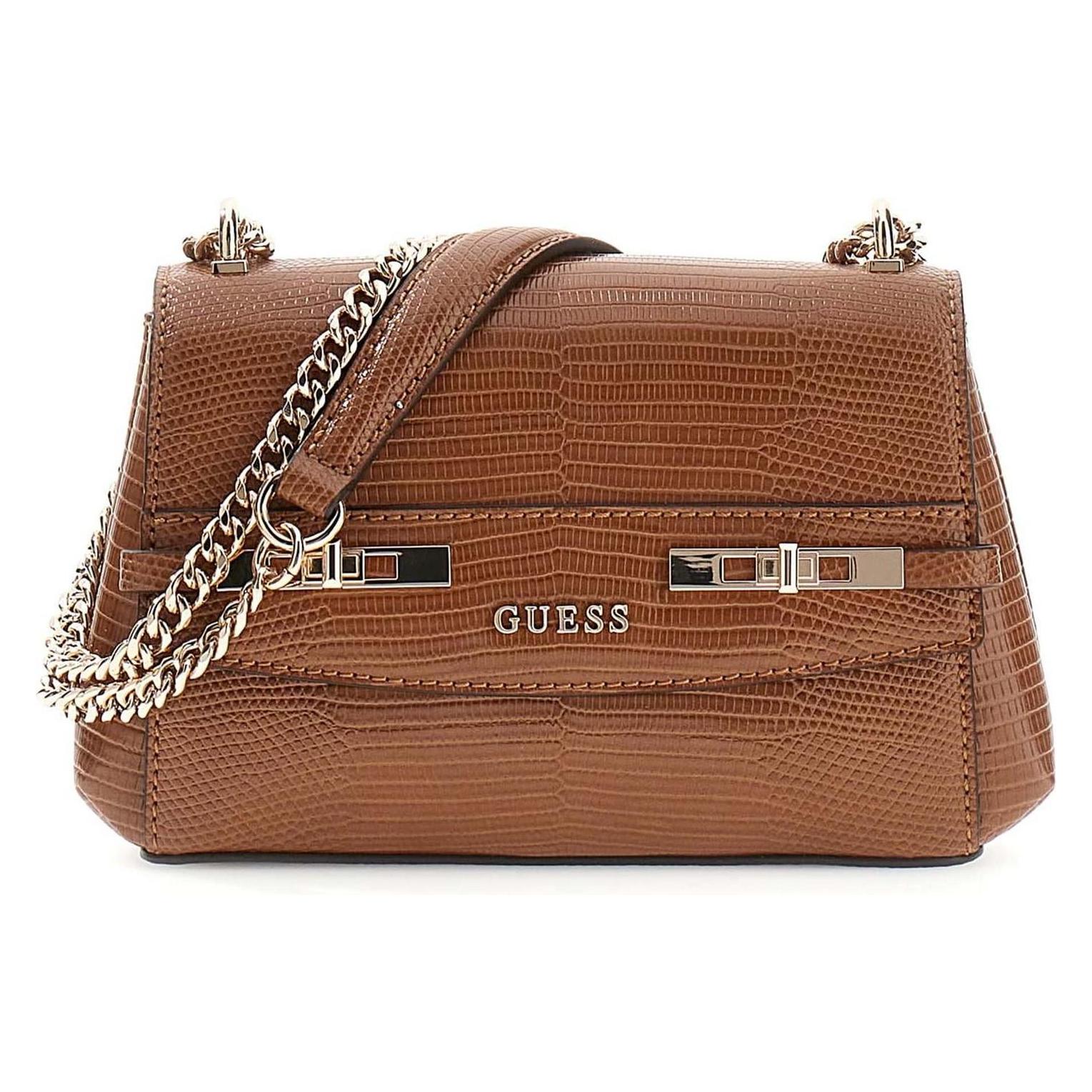Guess, Damen, Handtasche, Melinda Mini Convertible Xbody Flap Bag, Braun