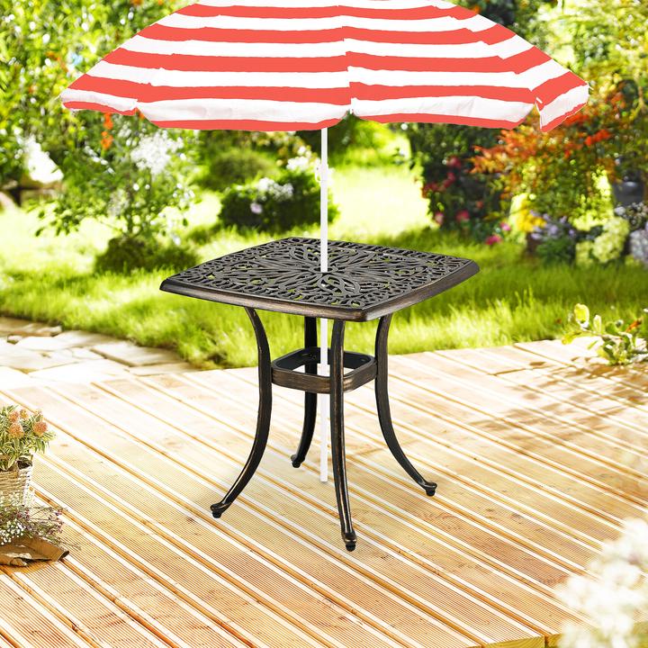 Image du produit Relaxdays Eckiger Gartentisch mit Schirmloch (53 cm)