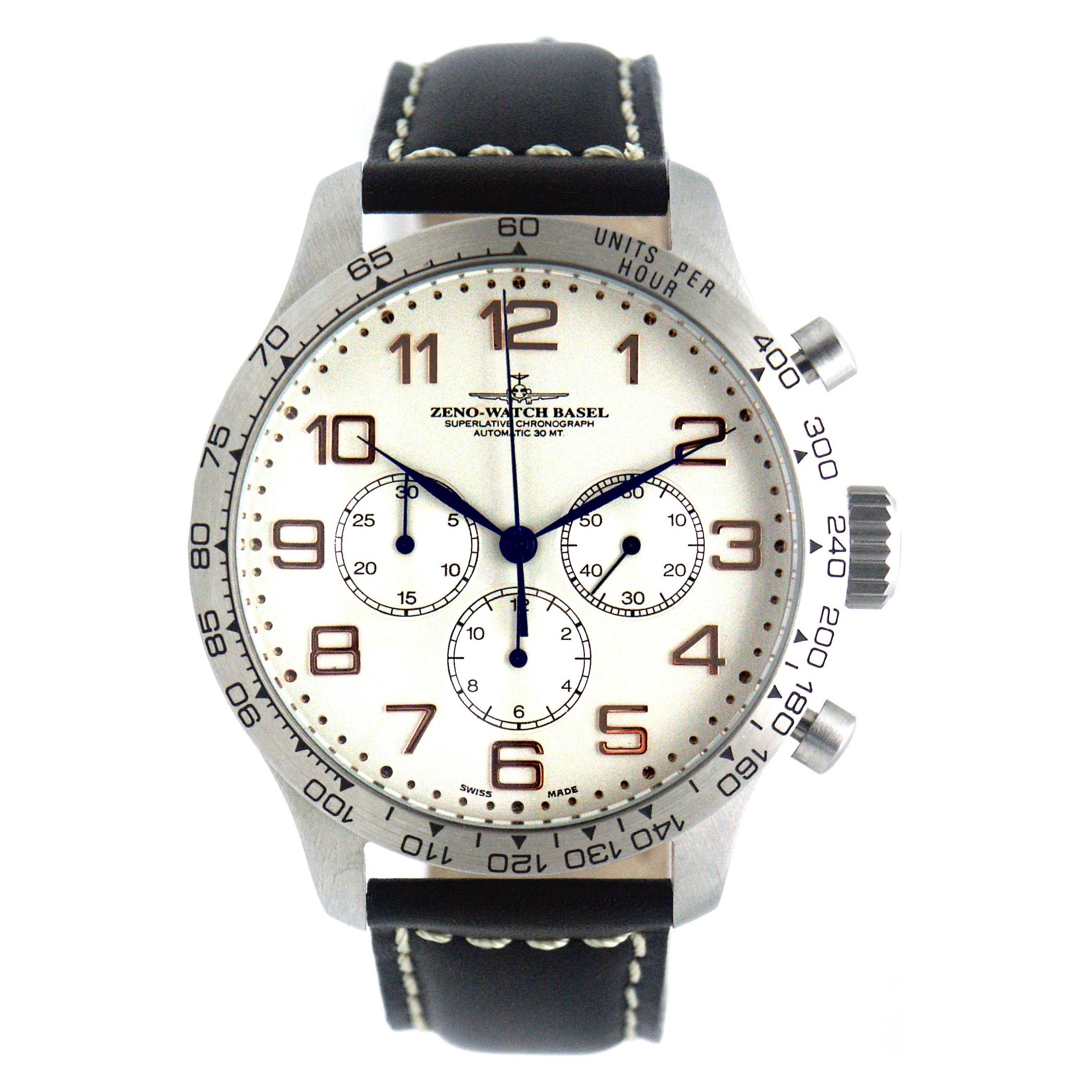 Zeno-Watch Basel, Armbanduhr, Os Tachymeter Retro, (Analoguhr, Chronograph, Swiss Made, 47.50 mm)
