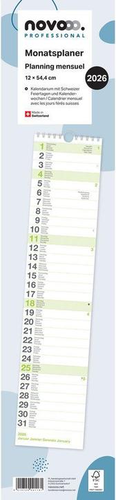 Actual product image Novooo Monatsplaner 2026 88901900N D/F/I/E 12x54.4cm (Special)