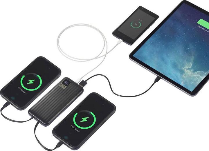 Produktbild Voltcraft VC-WT-K512 Powerbank 10000 mAh Fast Charge LiPo Schwarz Statusanzeig (10000 mAh, 18 W, 37 Wh)