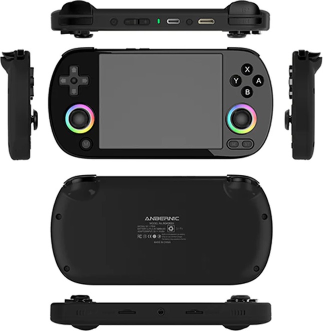Actual product image Anbernic RG40XX H 64GB Retro Gaming Handheld Console with RGB Joystick (black) - 5000+ Compatible Games