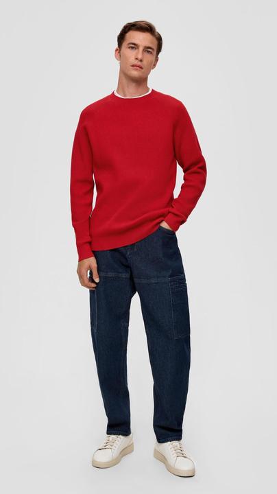 Produktbild S.Oliver Strickpullover Strickpullover mit Rippstruktur (M)