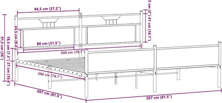 Image du produit vidaXL Bettgestell (200 x 200 cm)