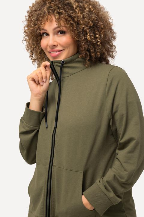 Image du produit Ulla Popken Veste en molleton, col montant et poche kangourou, coupe plus longue à l'arrière (42, 44)