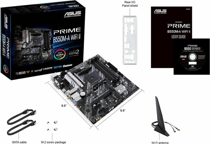 Image du produit ASUS MB PRIME -A WI-FI II AMD,AM4,DDR4,mATX (AM4, AMD B550, mATX)