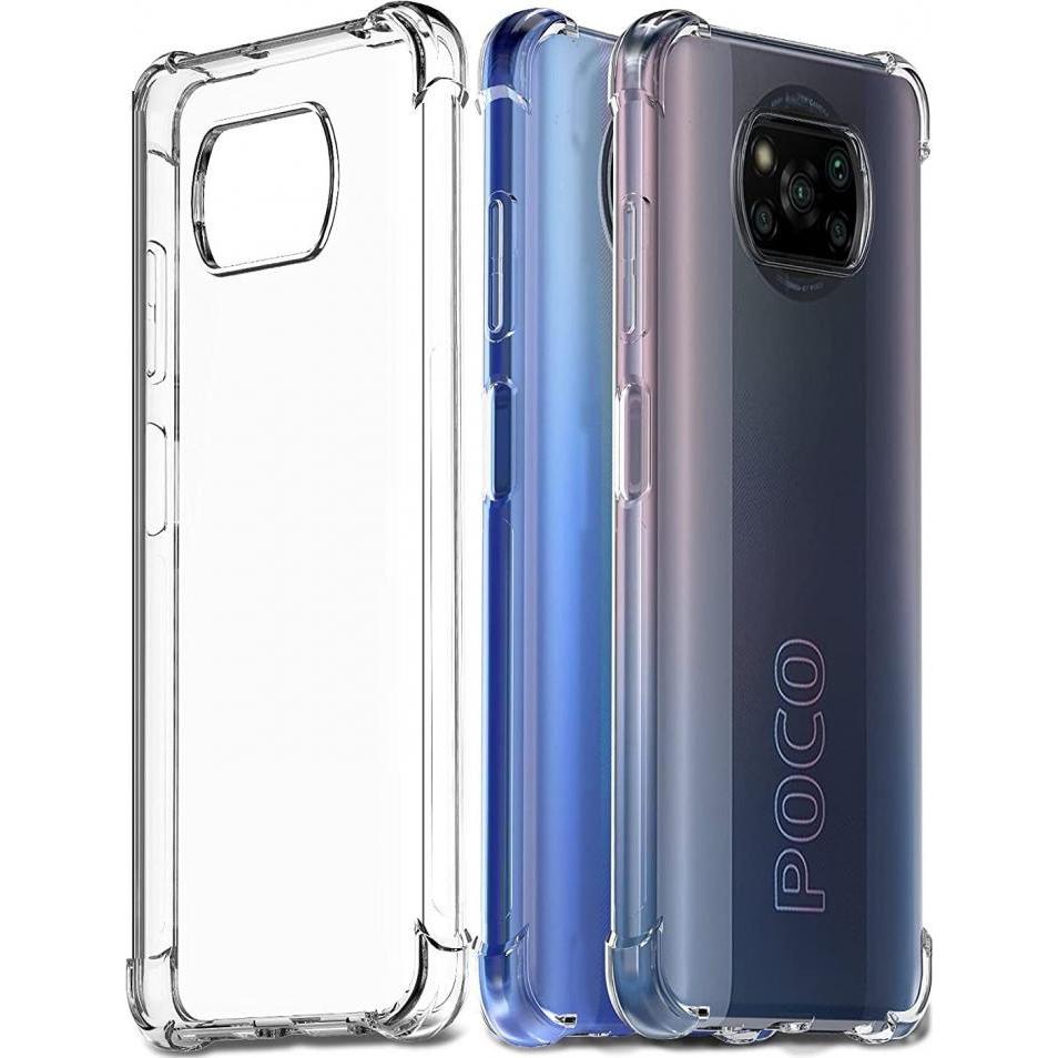 Screenguard Xiaomi Poco X3 Hülle Crystal Soft Airbag Bumper (Xiaomi Poco X3), Smartphone Hülle, Transparent