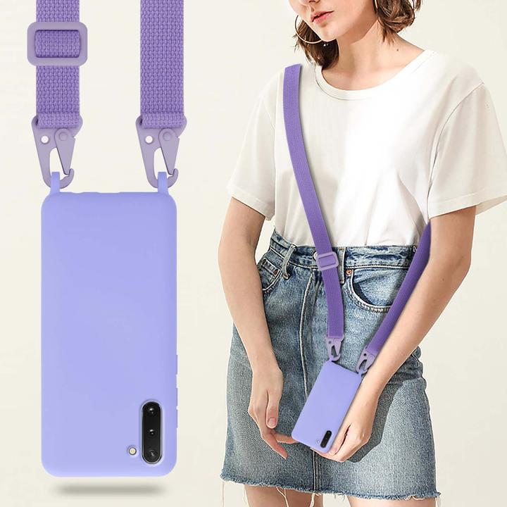 Actual product image Cadorabo Necklace Case Liquid TPU Handy Kette Liquid (Samsung Galaxy Note 10)