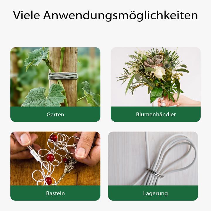 Actual product image Wiltec Garden wire 1.5 mm green winding wire 50m binding wire steel plant wire (50 m)