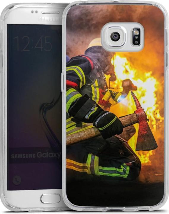 Produktbild DeinDesign Silikon Hülle für Samsung Galaxy S6 Edge Handyhülle Case Smartphone Schutzhülle Feuer Feuerwehr (Samsung Galaxy S6 Edge)
