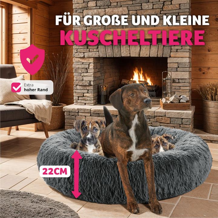 Immagine prodotto tectake Letto per cani Maja con imbottitura spessa e peluche lungo (Cane)