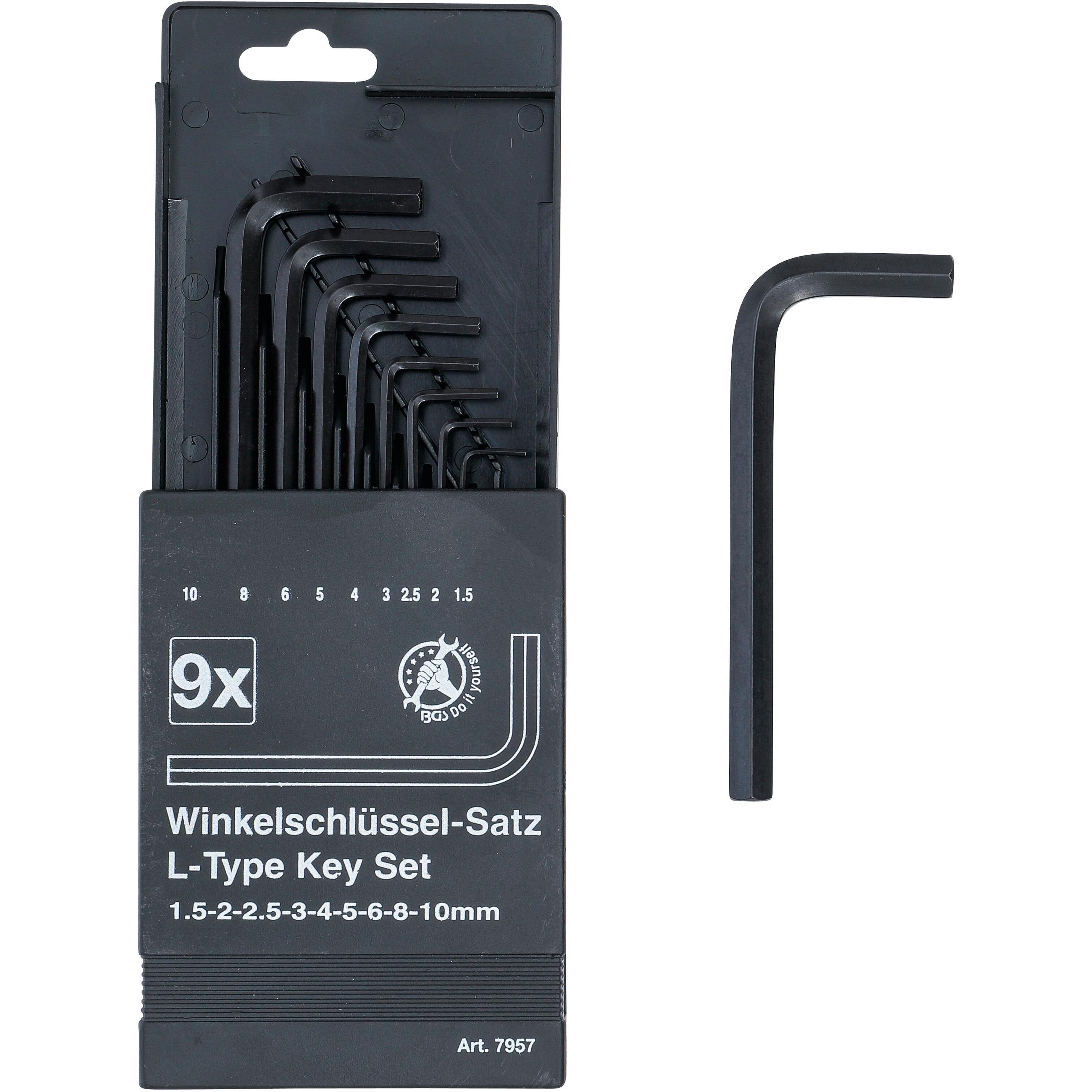 Thumbnail - BGS, Schraubenzieher, Winkelschlüssel-Satz Innensechskant 1,5 - 10 mm 9-tlg. (Innensechskant)