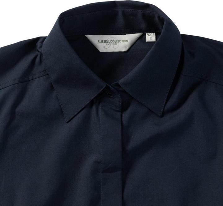 Produktbild Russell Collection Popelin Bluse Hemd Langarm pflegeleicht tailliert (4XL)