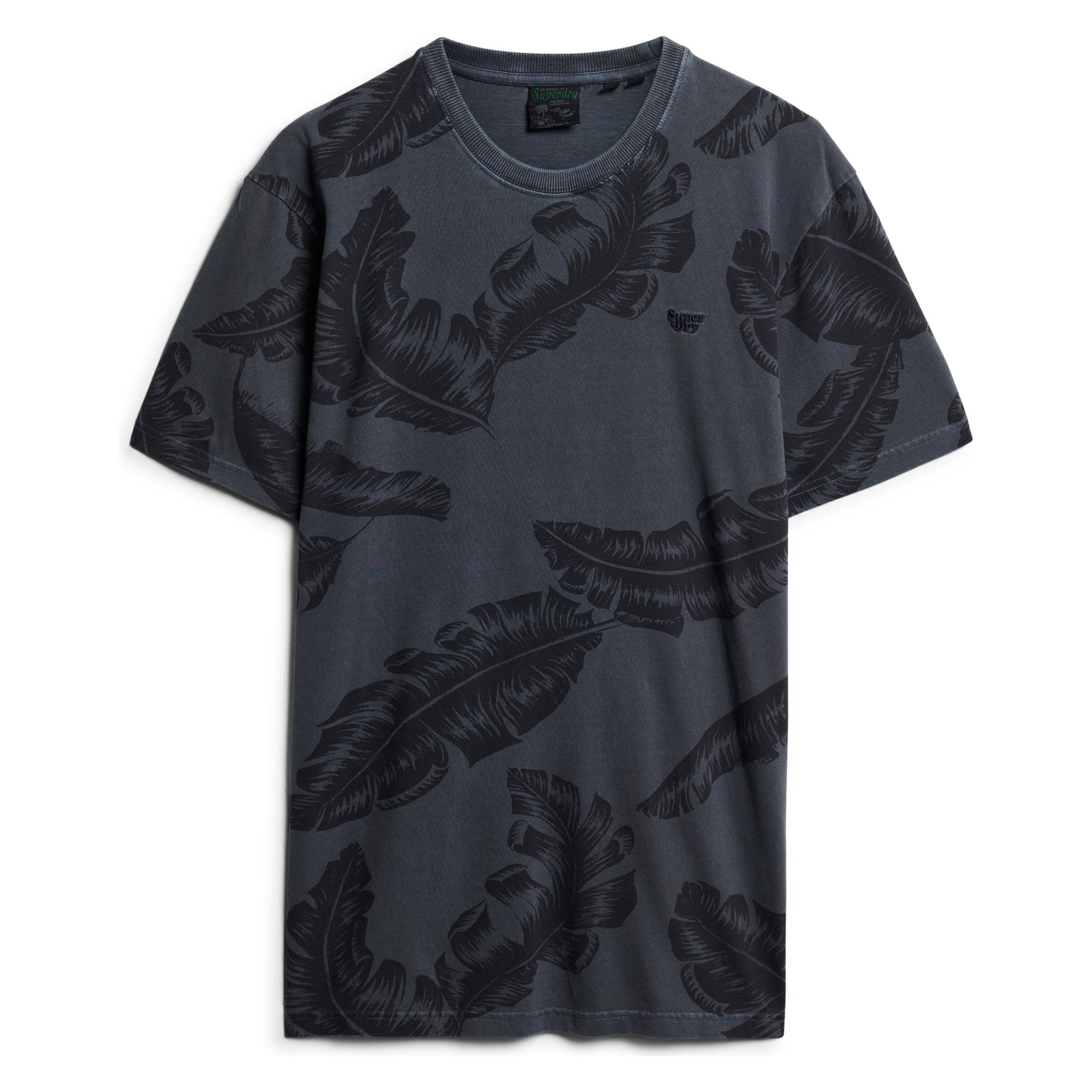 Superdry, Herren, Shirts, Vintage T-Shirt Mit überfärbtem Print, Blau, (L)