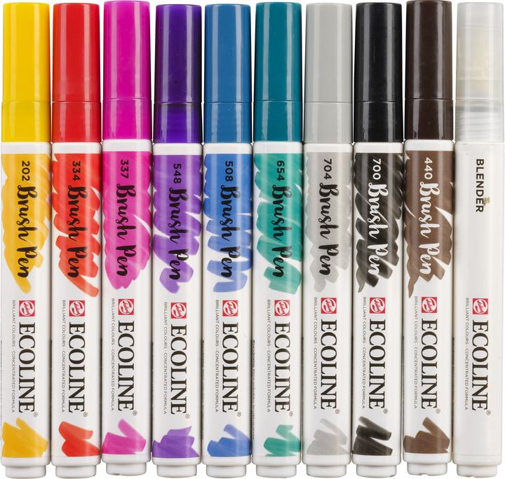Produktbild Talens Ecoline Brush Pen Set (Rot, Mehrfarbig, 10 x)