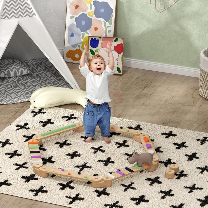 Produktbild Aiyaplay Kinder Balancierbalken Kiefernholz-Mehrschichtplatte Mehrfarbig