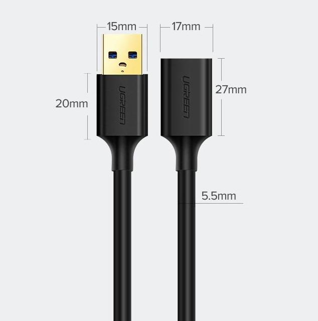 Actual product image Ugreen USB A — USB A (1.50 m, USB 3.0)