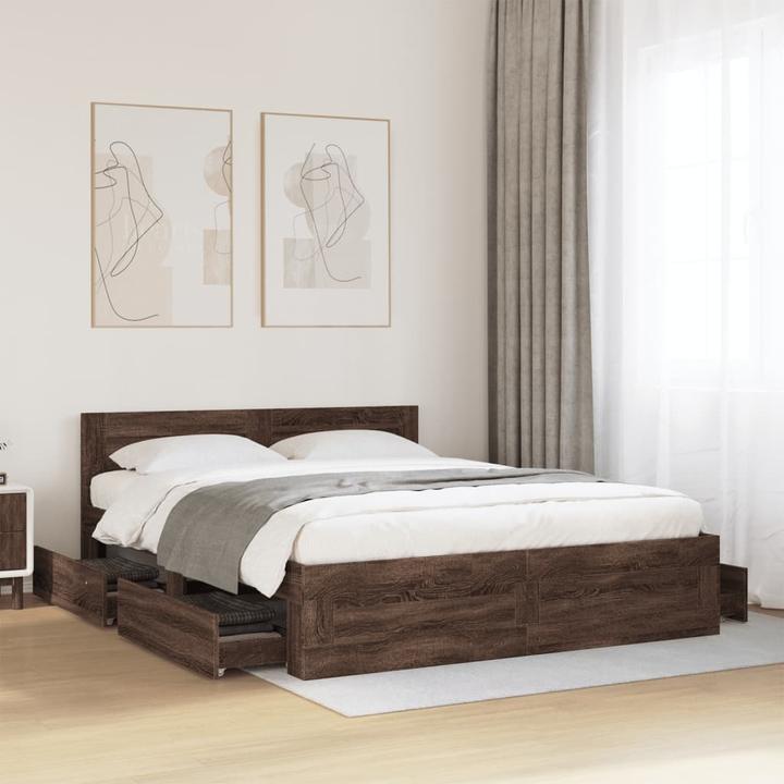 Actual product image VidaXL Bed frame with headboard (160 x 200 cm)