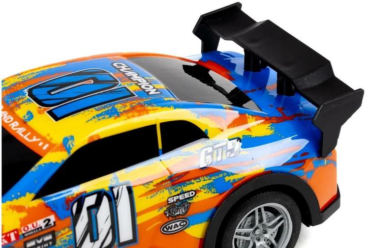 Actual product image Tec-Toy Champion GT9 car with lights, yellow/blue, 1:22