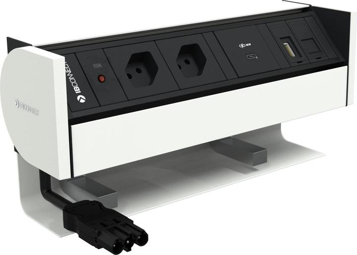 Produktbild IB Connect PRISMA Steckdoseneinh. ws 2x Typ 13 1x USB-C 60W 1x RJ45 1x HDMI (2 x, USB-C, Typ 13, HDMI, RJ45, 0.29 m)