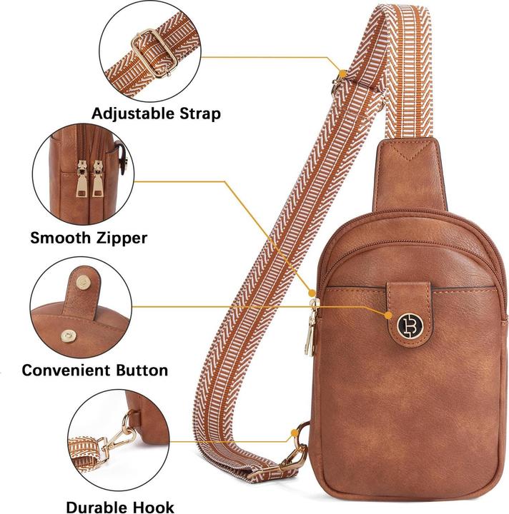 Produktbild Only-Bags.Store Brusttasche Schulterrucksack Sling Bags Kleine Umhängetasche Umhängetasche PU-Leder Gürteltasche