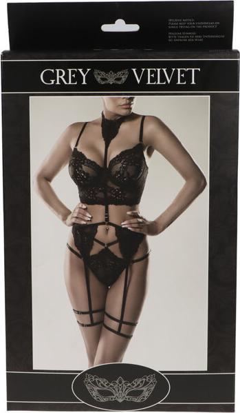 Actual product image Grey Velvet 2-piece erotic set L (L)