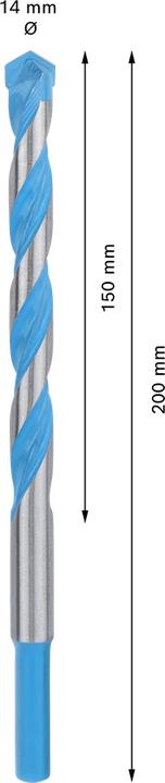 Produktbild Bosch Professional Zubehör EXPERT CYL-9 MultiConstruction Bohrer, 14 x 150 x 200 mm (14 Millimeter)