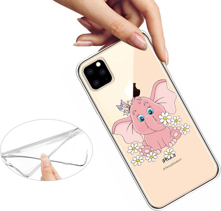 Immagine prodotto Ueli Express iPhone 11 Pro Max Custodia in gomma super sottile TPU Elefante carino (Apple iPhone 11 Pro Max)