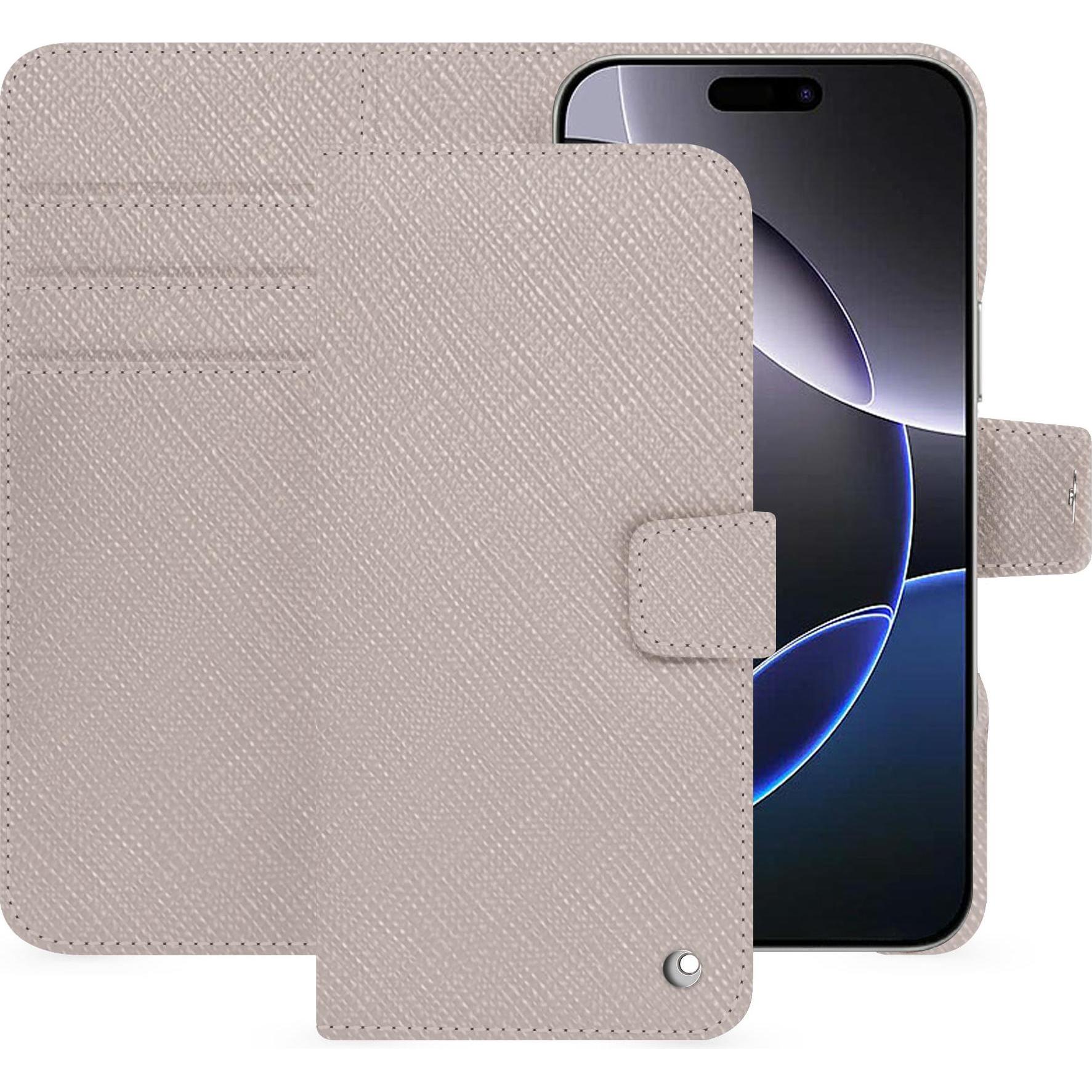 Noreve Lederschutzhülle Apple iPhone 16 Pro Max (Apple iPhone 16 Pro Max), Smartphone Hülle, Beige