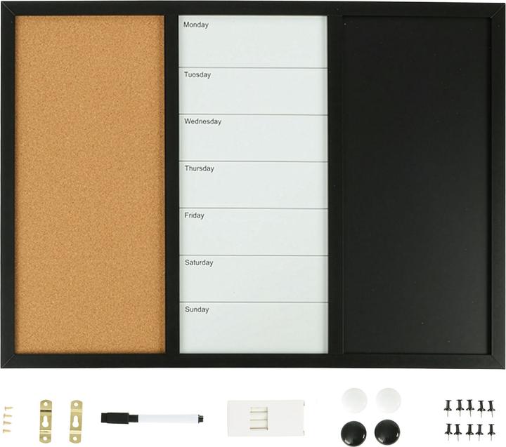 Relaxdays Kombitafel 3in1 Magnettafel-Set (40 x 60 x 2 cm, 60 x 90 x 2 cm)