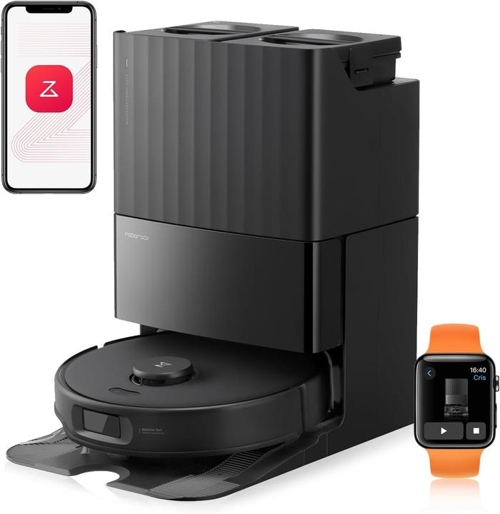 Produktbild Roborock Qrevo Edge S5A Saugroboter mit Wischfunktion,Dual Anti-Tangle-System,17kPa,FlexiArm,Schwarz (17000 Pa, Wischpads (rotierend))