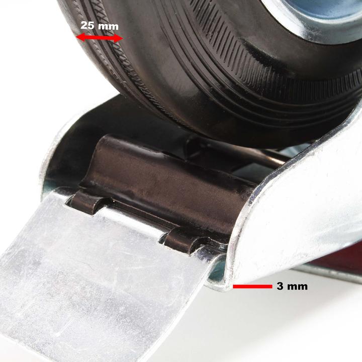 Image du produit Wiltec Kit Roulettes 160mm 130kg/roue 2x Pivotantes Double frein 2x Fixes Charge lourde Caoutchouc plein Tr