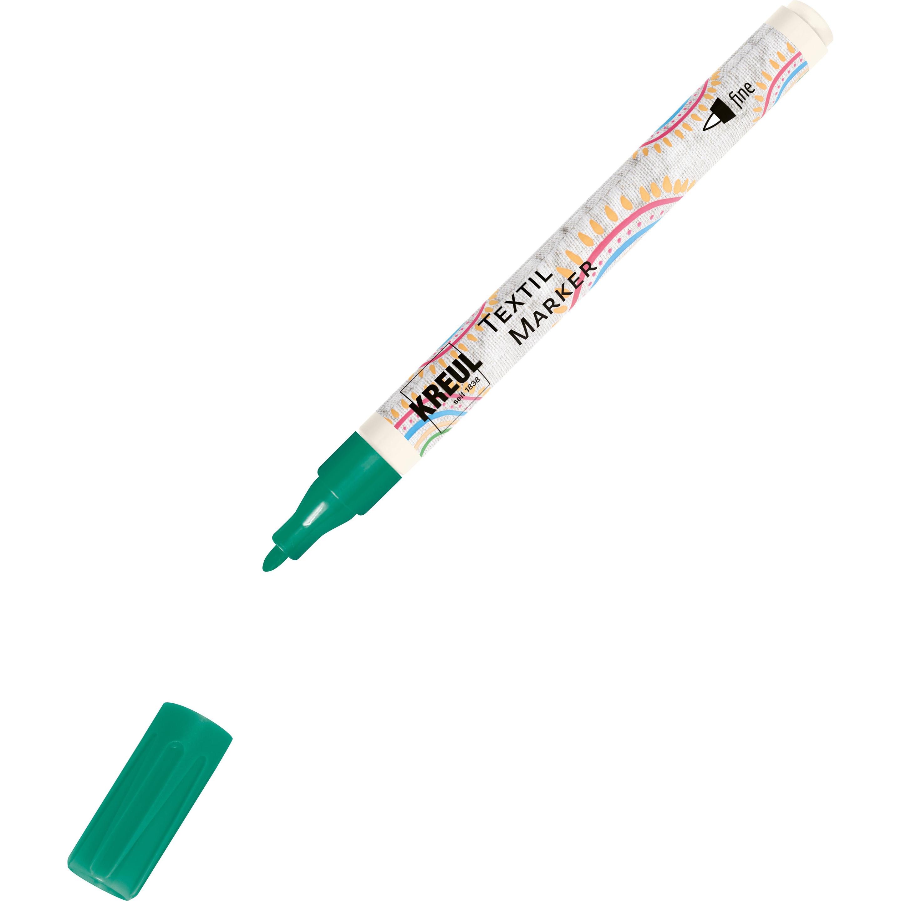 Kreul, Marker, Stoffmalstift, Textilmarker Javana texi mäx Sunny fine für helle Stoffe (Grün, 2 mm)