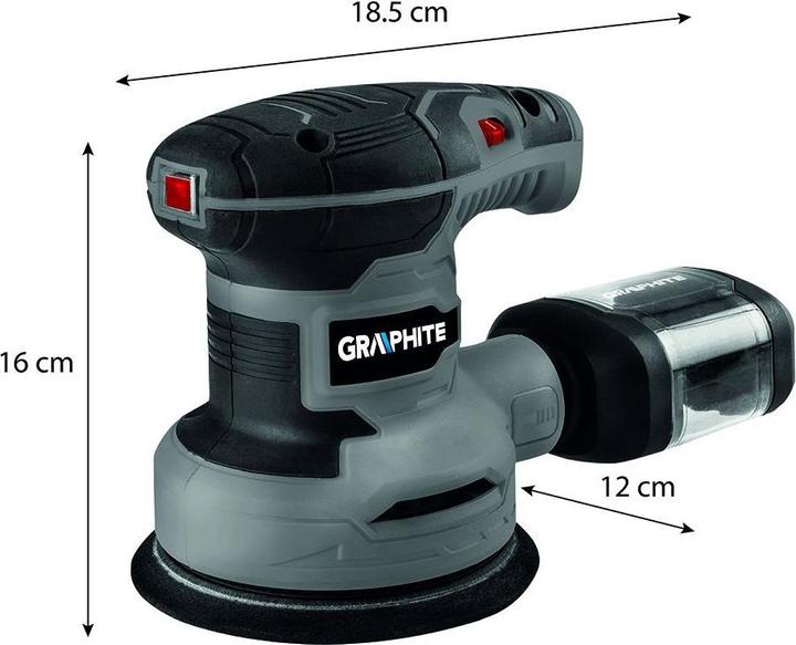 Actual product image Graphite Random orbital sander (Eccentric grinder, 300 W)