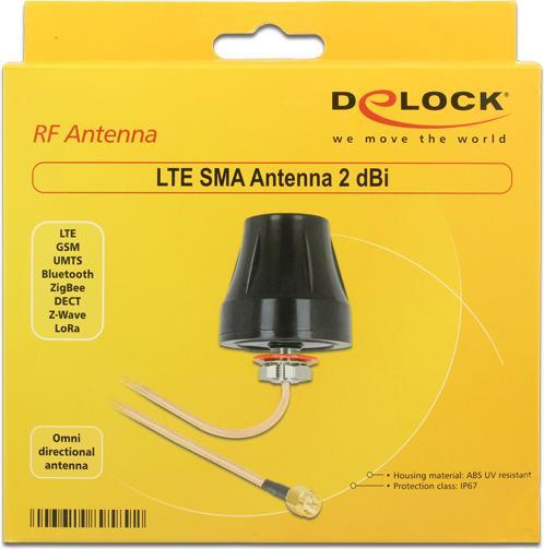 Produktbild Delock LTE/HSPA/GSM Antenne, SMA-Stecker, weiss (GSM, WLAN, Lora, DECT)
