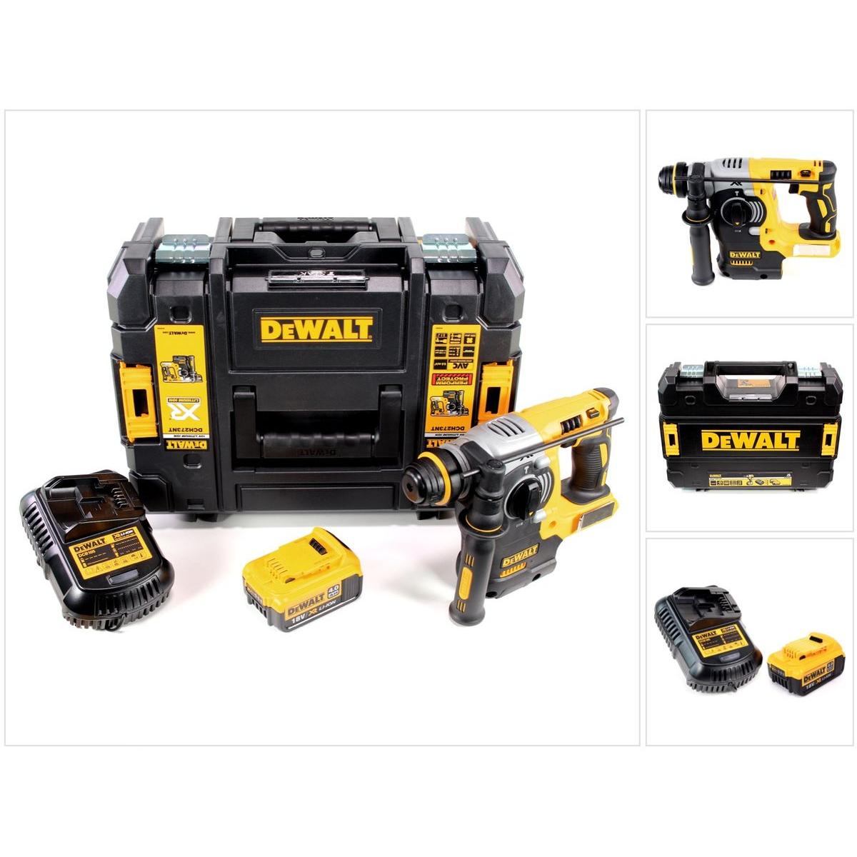 DeWalt, Bohrmaschine + Akkuschrauber, DCH 273 M1 Akku Kombihammer 18V 2,1J SDS-Plus Brushless + 1x Akku 4,0Ah + Ladegerä...