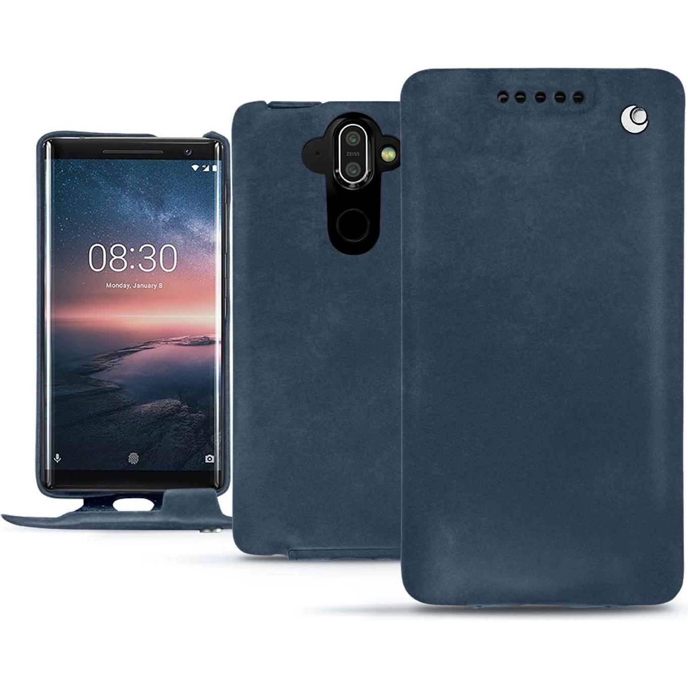 Thumbnail - Noreve Lederschutzhülle vertikal (Nokia 8 Sirocco), Smartphone Hülle, Blau