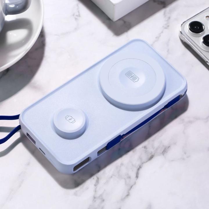 Produktbild 3MK Powerbank PastelUp 10,000mAh 22.5W z Magsafe + ładowanie Apple Watch niebieski (10000 mAh, 22.50 W, 37 Wh)